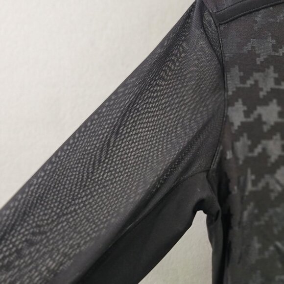 Robert Kitchen Womens Long Sleeve Houndstooth Dress Large Black Canada New - Picture 6 of 13